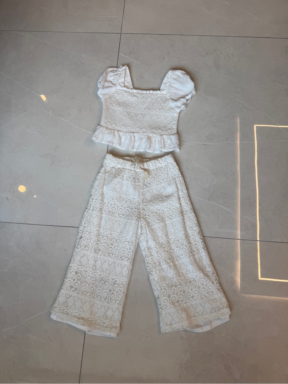 Mayoral Girl’s Ivory Lace Two-Piece Set